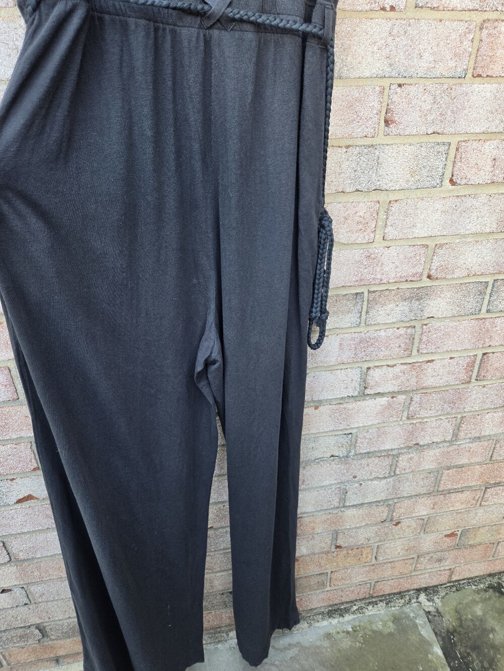 PACT NWT Organic Cotton Wide Leg Jumpsuit Charcoal Black Size M - Picture 8 of 9